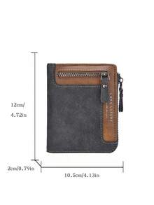 New Men's Short Zipper Wallet, Multi-Card Slots Large Capacity Card Holder Portable,Fathers Day Gifts - Multicolor - View 5