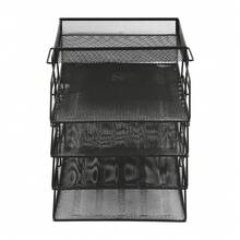 SHIOUCY Black 5-Tier Desk File Organizer 2.48in Tier Spacing 3.86lbs Lightweight For Study Library Office Home Document Storage Organization - Black - View 2