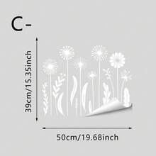 1/3片装四季通用静电吸附窗膜，花卉蒲公英图案，适用于卧室装饰和家居装饰 - 彩色 - 查看 14