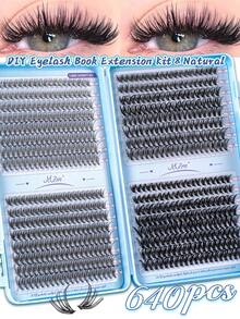 640/528Pcs Fluffy Lash Clusters 10D/20D30D/40D/60D/80D/100D/120D/150D Individual Eyelash Thick Cluster Eyelash Extensions D Curl Lashes Clusters Individual Lashes 8-16MM Wispy Cluster Lashes,Lashes, Eyelashes, Fake Lashes - D - 查看 4