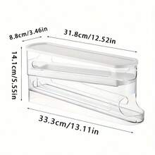 Automatic Egg Storage Box For 12-14 Eggs With A Double-Layer Sliding Design - A Fresh Egg Organizer With A Flip Cover, An Essential Kitchen Solution For Storing Eggs And A Space-Saving Egg Rack For The Refrigerator. - Trong sáng - Xem 3
