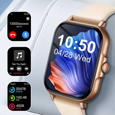 Smartwatch de Body de metal con pantalla completa de 1.83 pulgadas, compatible con teléfonos iOS y Android (llamada/marcación), múltiples modos deportivos/abundantes esferas de reloj/juegos integrados/control de voz por IA/reloj deportivo unisex