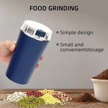 Electric Coffee Grinder, CoffeeBean And Spice Grinder,300w Powerful Power Portable With Heavy-DutyStainless Steel Grind Blades - 藍色 - 查看 7
