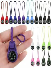 4/8PCS Mini Waterproof Survival Compass With Lanyard, Small Portable Pocket Compass Keychain For Outdoor Camping Hiking & Exploration, Practical Navigation Tool  , Multicolor Compass Set Ideal As Party  Toys For Adventure Enthusiasts Color Random - Multicolor - View 2