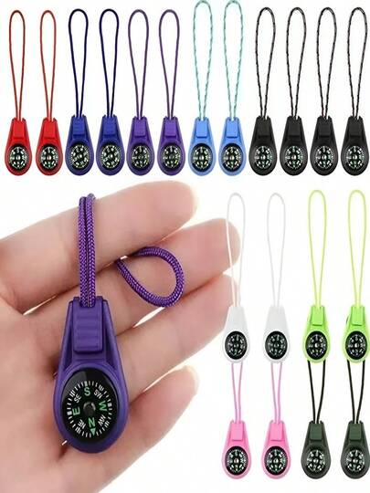 4/8PCS Mini Waterproof Survival Compass With Lanyard, Small Portable Pocket Compass Keychain For Outdoor Camping Hiking & Exploration, Practical Navigation Tool  , Multicolor Compass Set Ideal As Party  Toys For Adventure Enthusiasts Color Random