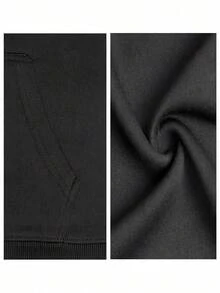 Summer Tops,Black Hoodie,Abstract Pattern Print,Autumn Collection,High Quality Fabric,Loose Design,Leisure,Breathable And Soft. - 黑色 - 查看 4
