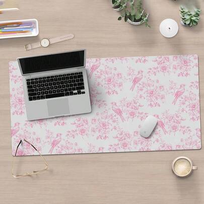 1 件粉色印花桌垫，抽象美学桌面装饰键盘垫，可爱游戏鼠标垫，大号鼠标垫 - 游戏鼠标垫，防滑桌面垫，适用于笔记本电脑键盘，办公装饰