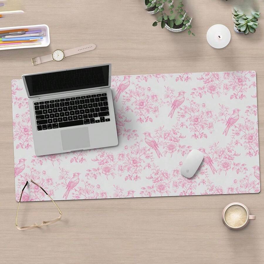 1 件粉色印花桌垫，抽象美学桌面装饰键盘垫，可爱游戏鼠标垫，大号鼠标垫 - 游戏鼠标垫，防滑桌面垫，适用于笔记本电脑键盘，办公装饰 - 彩色 - 查看 1