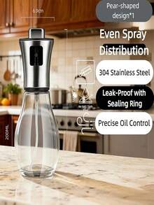 1pc Stainless Steel Cooking Oil Sprayer With Calibrated Markings, Suitable For Salads And Grilling - Silver - View 13