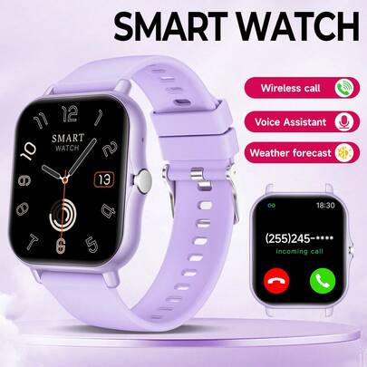 全触控智能手表，新年、情人节、复活节和圣诞节的理想礼物。支持无线通话、计步器、音乐控制和健身功能，兼容安卓/iOS手机，180mAh电池。