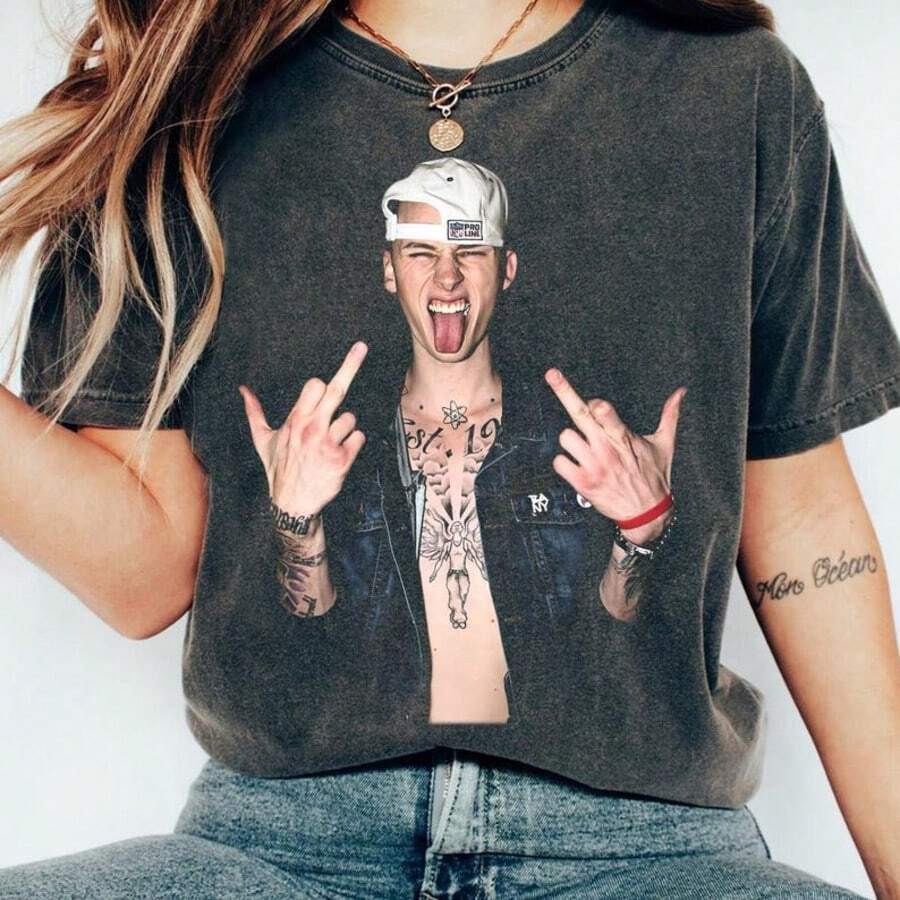 Machine Gun Kelly Lost American Tour 2025 Shirt - Pop Rock Tee Unisex, MGK Lost Americana Tour Dates - 黑色 - 查看 1