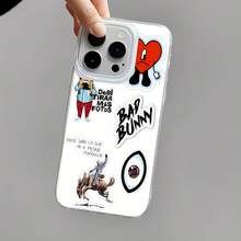 Estuche para teléfono Sticker Fun Design Collection para  17,  16 Pro Max,  15 Pro Max,  13 y  12 Fabricado en material de TPU que brinda protección contra golpes y caídas Un gran regalo para familiares, amigos, seres queridos, novios, novias y el Día de San Valentín - Blanco - Ver 5