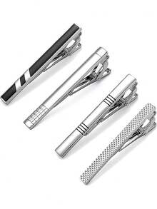 1/4 piezas Juego de Clip y Barra de Corbata para Hombres, Adecuado para Corbatas Regulares, Bodas, Negocios, Pasador de Corbata Adecuado para Regalos de Maestros, Regalos de Amigos, Regalos para Padres, Regalos para Hombres - Multicolor - Ver 4