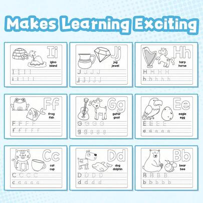 Letter Tracing & Phonics Workbook – Practice Uppercase And Lowercase Writing With Stroke Hints, Sound-To-Word Activities And Picture Clues, Clear Guided Lines For Daily Practice, Builds Handwriting, Vocabulary And Literacy Skills