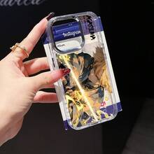 Funda para Teléfono - Funda para Teléfono con Patrón de Anime 302QO, Funda para Teléfono de Pareja con Patrón Navideño, Funda para Teléfono con Marco de Metal Electrochapado, Adecuada para 16Promax 16Pro 16Plus 16 15Promax 15Pro 15Plus 15 14Promax 14Pro 14 13Promax 13Pro 17 17Promax 17Air 12 11Pro17 17promax - transparente - Ver 5
