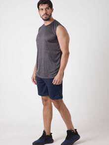 Kit Of 3 Plus Size Dry Fit Bermuda Shorts For Gym And Workout - Đen / Xám / Xanh lam - Xem 4