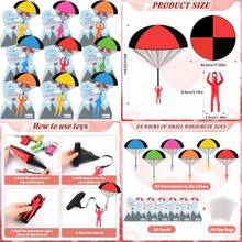24 Pack Valentines Day Gift Cards With Parachute Toys Hand Throw Flying Toys Army Soldiers Parachute Game For School Exchange Gifts Prizes Party Favor Goodie Bag StuffersFull Of Fun - As Pic - View 1