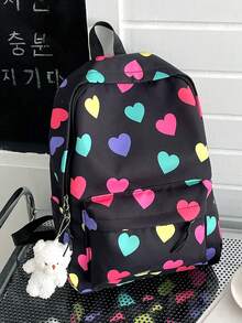 Mochila nueva de moda con diseño de corazón, incluye accesorios - Multicolor - Ver 8