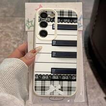 1个TPU蕾丝图案手机壳，兼容三星手机A15/A14/A13/A12/S24/S23/S22/S21/S20/S10/A72/A73/A71/A50/A53/A52/A32/A31/A05S - 白色 - 查看 2