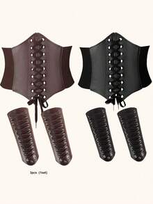 3 قطع/1 مجموعة حزام خصر وأربطة ذراع عتيقة، أساور ذراع وشنكرات خصر وسطية للتنكر، لحفلات الأزياء وعيد الهالوين - متعدد الألوان - مشاهدة 1