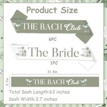 Martini Bride And Bridesmaid Sashes Green 7pcs 1 The Bride Sash 6 The Bach Club Sashes Cocktail Bachelorette Party Favor For Dirty Martini Bridal Shower Wedding Decor Brides Tribe Gift - 綠色馬丁尼 - 查看 5