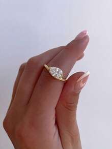 1pc Unique Water Drop Wave 925 Sterling Silver Ring, Elegant & Sophisticated Women's Jewelry Gift, Suitable For Holidays, Birthdays, And Christmas Gifts - Water Droplet Wave Ring - View 2