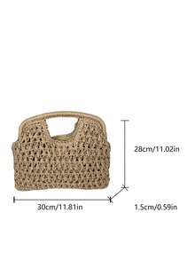Bolsa de palha trançada artesanal, moderna, minimalista e versátil para o dia a dia. - Multicolorido - Ver 8