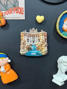 1 Peça Imã de Geladeira 3D da Fonte de Trevi, Roma, Itália, Imã de Lembrança de Viagem do Poço dos Desejos, Imã de Lembrança de Viagem de Ponto Turístico Pintado em 3D, Coleção Criativa de Viagem, Presente Criativo de Decoração Doméstica, Imã de Geladeira de Resina Artesanal 3D Em Alto Relevo, Decoração de Cozinha, Imã de Cenário Famoso, Presente Criativo de Decoração Doméstica para Amantes de Viagem - Multicolorido - Visão 8