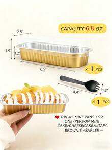 50 piezas Juego de cajas para hornear pasteles de oro, molde de pan de papel de aluminio rosa grueso, vajilla de fiesta con tapa y cuchara/tenedor, molde de pastel rectangular, caja de papel de aluminio resistente al calor para uso doméstico y comercial, caja para llevar sellable, molde para hornear pasteles, molde de pastel individual rectangular, molde de papel de aluminio, adecuado para reuniones grandes, picnics, vacaciones y fiestas, caja de almuerzo de papel de aluminio dorado para refrigerador y horno, caja para llevar desechable, fuente para hornear, caja de papel de aluminio comercial - Multicolor - Ver 21