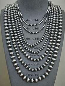 High Quality Women's Vintage European & American Bohemian Style Western Pearl Layered Necklace Set, Each Length Can Be Purchased Separately, Best Layered Effect, Suitable For Daily Wear Or Gatherings - Antique Silver - View 2