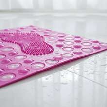 Tapete De Baño Antiderrapante Para Regadera Con Ventosas En Forma De Pies - Rosa Fucsia - Ver 5