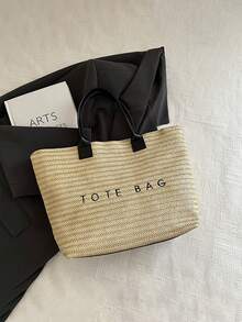 Túi Tote đan bằng rơm, Túi xách đi biển "TOTE BAG" in hình, đa năng dùng làm túi đi biển, túi xách mùa hè, túi mua sắm, mang phong cách Bohemian mùa hè, phù hợp cho người yêu biển, người đam mê phong cách Bohemian, phụ nữ, khách du lịch, hoàn hảo cho du lịch biển, kỳ nghỉ hè, đi chơi hàng ngày. - Nhiều màu - Xem 5