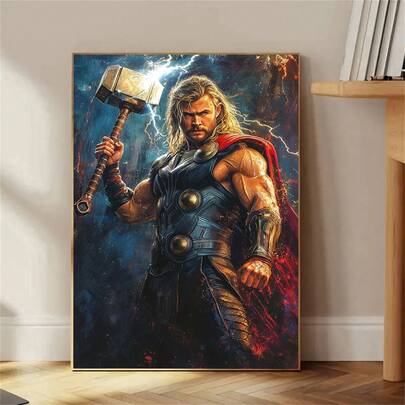 1 Stück Thor Poster Wandkunst, geeignet für Wohnzimmer, Schlafzimmer und Heimwanddekoration, ein perfektes Geschenk für Filmfans, ohne Rahmen.