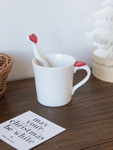 1 Stück minimalistischer, herzförmiger Keramikbecher, kunstvoll gefertigter dreidimensionaler Herzmuster-Kaffeebecher, elegant und visuell ansprechend, geeignet für Heimdekoration, Geschirr, ideal für Kaffeehäuser und Restaurants als Latte-Art-Becher, perfekt als Geschenk, Paar-Set oder festliche Dekoration - Verschiedenfarbig - Übersicht 9