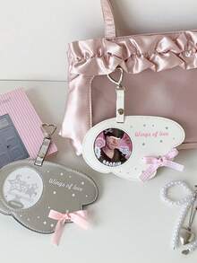 1 PC Silver Wings Bar Pendant Card Set 70mm Bar Storage Display Protective Cover Pain Bag Pendant Girl - Multicolor - View 10