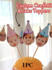 25pcs Personalized Character Body Photo Cake Topper - Custom Photo + Character Body, Easy To Place On Cakes - Suitable For Birthdays, Baby Showers - Multicolor - View 11