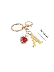 优雅金钻镶嵌字母钥匙扣，3D A-Z字母吊坠，时尚合金钥匙圈，背包挂饰，汽车钥匙链，适合女性日常使用，情侣礼物，经典简约钥匙扣，装饰品，包包配件，送给朋友、家人、情侣、女友的绝佳礼物，重要礼物，节日纪念品，返校季礼物，教师节礼物 - 彩色 - 查看 4