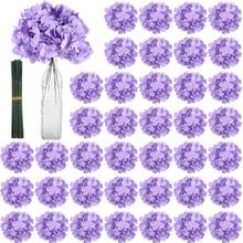6pcs Artificial Hydrangea Flowers, Silk Hydrangea Flowers, Fake Plants, Home, Restaurant, Living Room, Outdoor Garden Decor, Floral Arrangement, Photography Props, Autumn, Spring, Vase, Flower Wall, Wreath, Bridal Bouquet, Wedding Decoration, DIY Wreath Materials, Birthday Party Decor, Home Decor Accessories, Valentine's Day - Purple - View 1