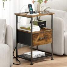 buros para recamaraGILLAS Mesa de Noce con Estacion de Carga Buro para Recamara de 3 Nive Buro con 3 Caones Tela Mesita de Noce Inteligente Mesa iliar R Mueble para Recamara Sala Dormito y Snburos para recamara - Con 1 Caín - Ver 3