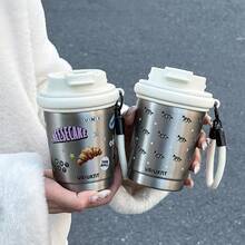 1pc Cute Stainless Steel Vacuum Insulated Cup 320ml Small Direct Drinking Cup Portable Travel Cu - Multicolor - View 10