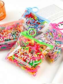 200个/包 一次性彩色发圈、发绳、小号发皮筋、不伤头发的发饰 - 彩色 - 查看 3