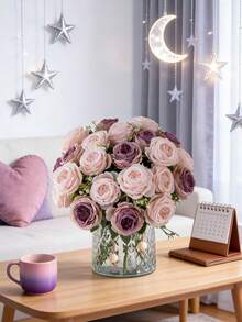 1 szt. Sztuczny jedwabny kwiat chryzantemy, hortensja, sztuczna roślina, do domu, restauracji, salonu, dekoracji ogrodu, prezentu na Dzień Matki, prezentu urodzinowego, prezentu z okazji ukończenia szkoły, sezonu ślubnego - jasnobrązowy - Zobacz 7