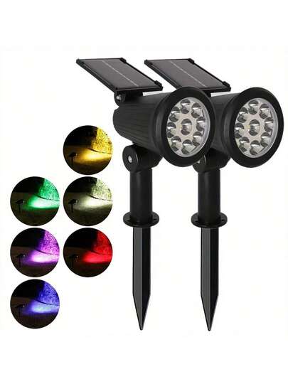 Solar Lights Outdoor Waterproof, Dual-Use Spotlight, IP65 Waterproof LED Lighting, Solar Garden Lights, Zero Electricity Cost For Yard, Garden, Camping, Home Decor, Gift For Parents, Friends