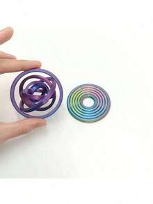 1pc 3D Printed 8-Loop Rotating Fidget Ring Made Of PLA Material, Suitable As A Gift To Relieve Stress In Daily Life, Can Help Relieve Anxiety And Provide Stress Relief Effect For Adults - Multicolor - View 8