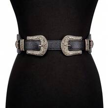 Barry.Wang Rhinestone Belts For Women Silver Gold Bling Belt Diamond Crystal Studded For Jeans Dress Bridal Christmas - GoldDoubleBuckle - View 6