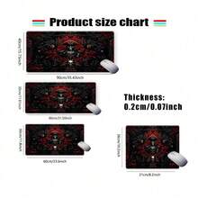 1pc Large Gaming Desk Mat - Non-Slip Rubber Base, Thickened Stitched Edges, Skeleton Pirate Captain Desk Mat - Gothic Skull Mouse Pad, Suitable For Home Office And Gaming, Durable Gift (No Batteries Required), Extra-Large Non-Slip Surface - Multicolor - View 5