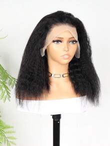 Kinky Straight Bob Short Yaki Straight Human Hair Wig For - 180% Density 13x4 Lace Wig For Women, Pre-Plucked Wig With Natural Look & Easy Maintenance,Yaki Kinky Straight Bob Design,Short Hair Wig,Human Hair Wig,Comfortable Wig Gifts For Women Lace Frontal Human Hair Wigs With Natural Hairline For Women Easy To Wear,Create A Vibrant Look,Versatile Styling Options Beginners Friendly. - SNatural - View 10