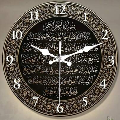 1个10英寸/12英寸圆形静音挂钟，适用于卧室、厨房、客厅家居装饰，安装简便，是复活节、圣诞节、感恩节、返校季的绝佳礼物