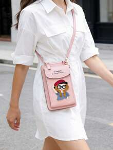 新款女士竖款手机包 | 轻便多功能PU单肩包，韩版学生钱包，小巧时尚的拉链手机包，多种颜色可选，适合日常使用、旅行和上学 - 彩色 - 查看 3