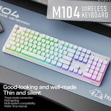 Tri-Mode Ergonomic Keyboard | 102-Key Compact 26-Keys Rollover | RGB Backlit 4000mAh Battery For Office & Gaming - Multicolor - View 1
